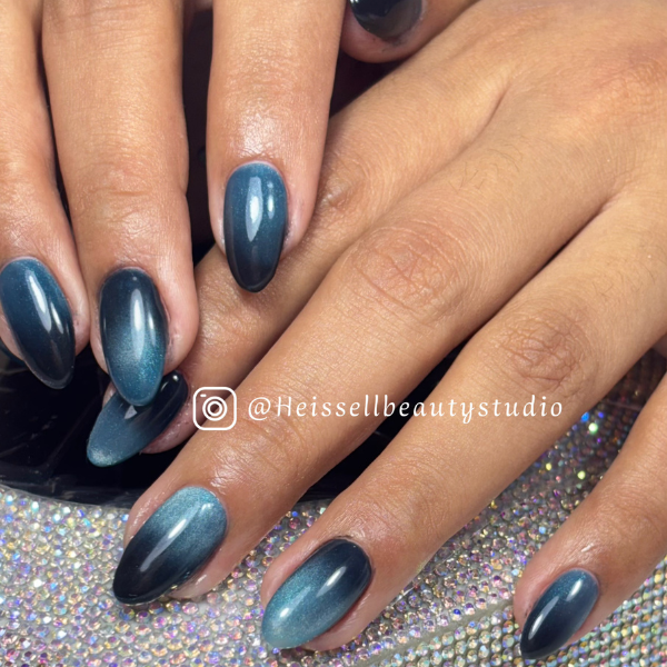 Difuminado azul + ojo de gato