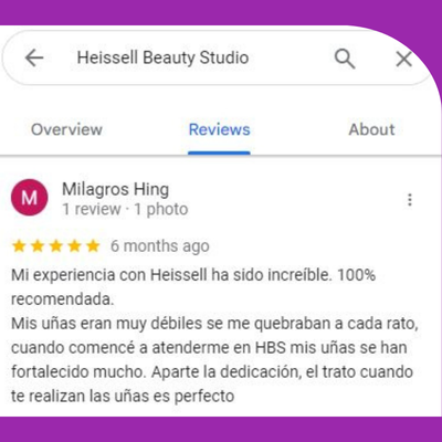 Reseña de cliente real de Heissell Beauty Studio